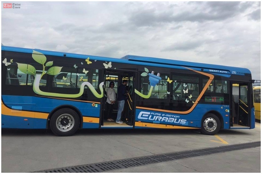 თბილისში პირველი ელექტროავტობუსი შემოვიდა