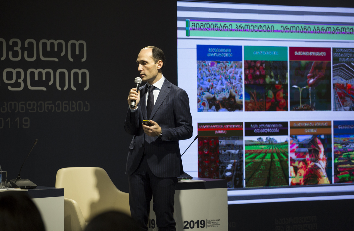 ეკონომიკური კონფერენციის „საქართველო და მსოფლიო 2019 წელს“ ფარგლებში, გარემოს დაცვისა და სოფლის მეურნეობის მინისტრმა, ლევან დავითაშვილმა მოხსენება გააკეთა