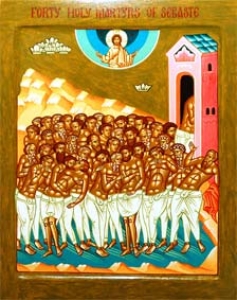 საქართველოს მართლმადიდებლური ეკლესია 22 მარტს 40 სებასტიელი მოწამის დღეს აღნიშნავს