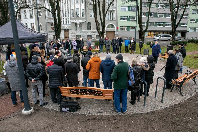 ტალინის ცენტრში ქართული დიზაინით გაფორმებული სკვერი გაიხსნა