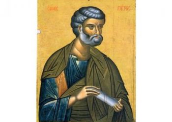 წმ. მოციქული პეტრე- მოწაფე, რომელიც სამი დღის განმავლობაში ჯვარზე გაკრული ქრისტეს სახარებას ქადაგებდა