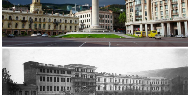 თბილისი ადრე და ახლა (ფოტოკოლაჟი)