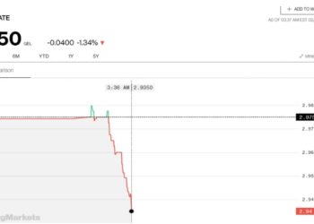 Bloomberg-ის სისტემაში ერთი დოლარის ღირებულება 2.9350 ლარამდე შემცირდა
