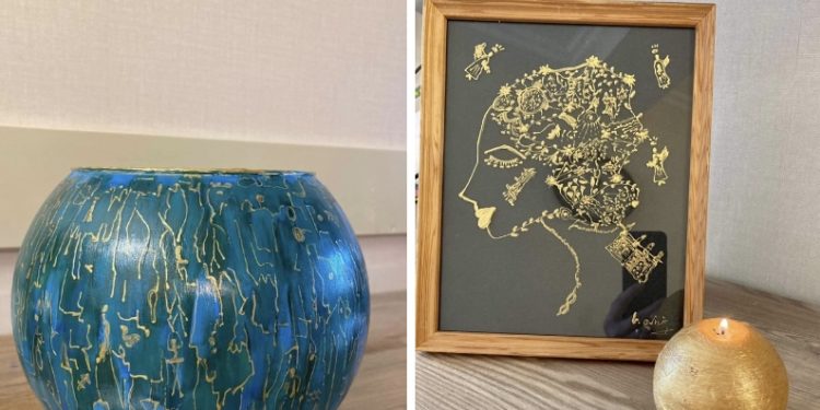 ნამუშევრები, რომლებიც მინაზე მინის ოქროსფერი საღებავით იქმნება – სოფო დარასელიას პერსონა