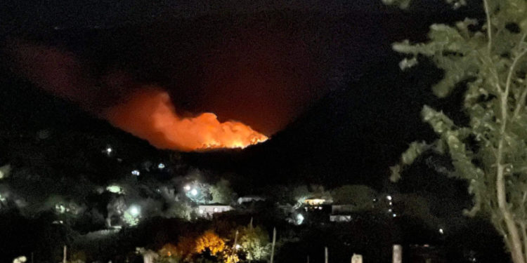 რაჭაში ხანძარია – ცეცხლი ტყის მასივს უკიდია 