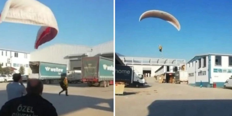 თურქეთში კაცი პარაშუტით მიფრინდა სამსახურში, რომ არ დაეგვიანებინა