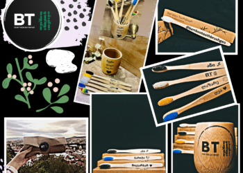 100%-ით ბიოდეგრადირებადი ბამბუკის კბილის ჯაგრისი და ჭიქა თქვენთვის სასურველი წარწერით