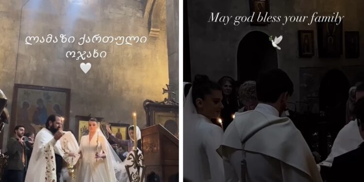 ჯვრისწერა სამთავროში და ულამაზესი პატარძალი – ნახეთ, კადრები კვარაცხელიას ქორწილიდან