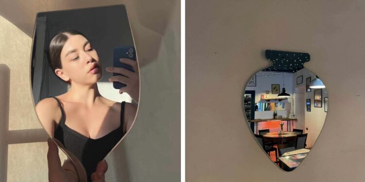 ქვევრის ფორმის სარკეები დახვეწილი ინტერიერისთვის – ანა ხუბუას ნამუშევრები