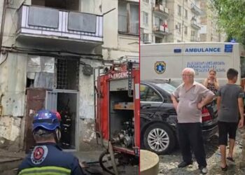 რუსთავში საცხოვრებელ კორპუსში ხანძარი გაჩნდა | მოქალაქემ სახლიდან არასრულწლოვანი გამოიყვანა