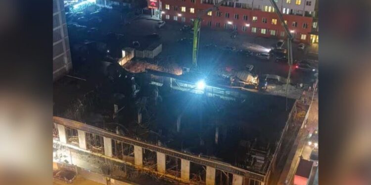 დიდ დიღომში, მშენებარე კორპუსის 1-ლი სართული ჩამოინგრა